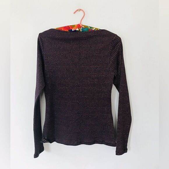 Boden | new with tags | Metallic Stripe Top | copper and navy - Picture 3 of 7